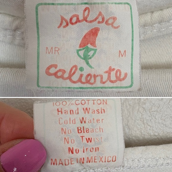 Salsa Caliente Rainbow Cat Cousins Tee‎ Shirt Cover Up Size M Vintage Cozumel - Picture 15 of 17